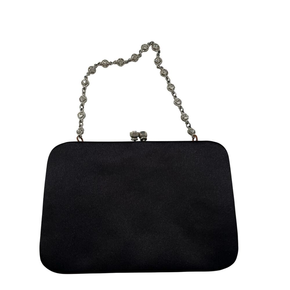 Vtg Y2K 2000s Black Jewel Handle Mini Purse Bag Wristlet Prom Hoco Formal